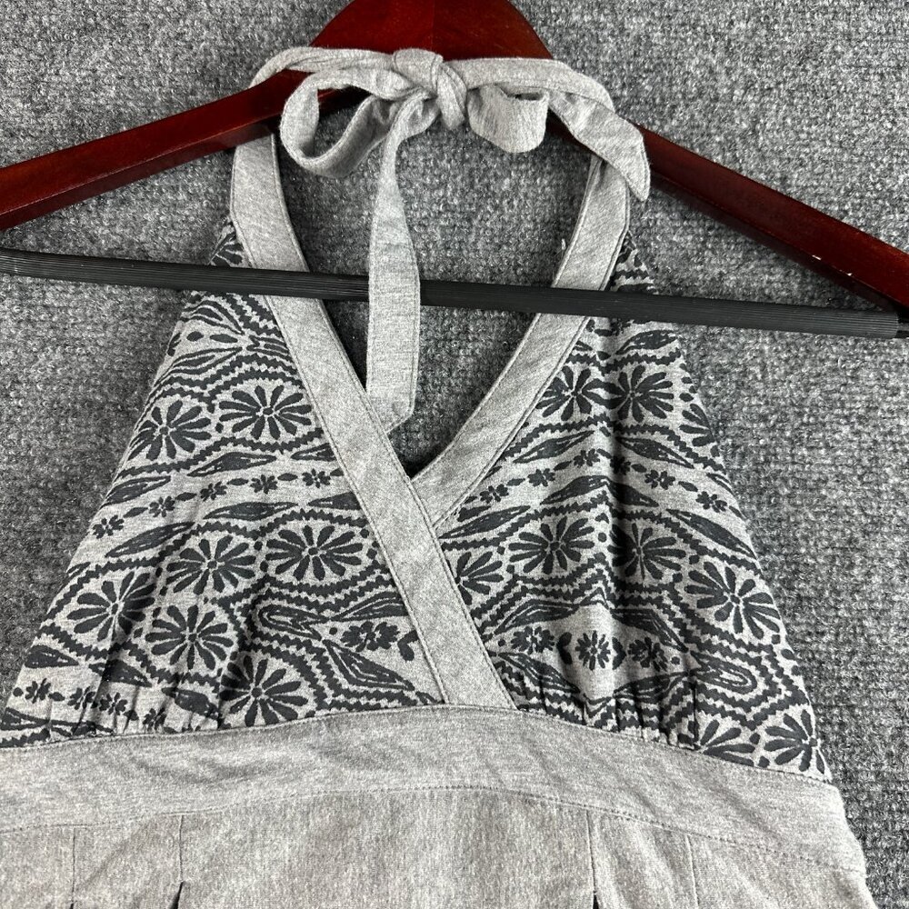 Athleta Bohemian Halter Dress Womens Small Gray Stretch Knit Tie Waist Lined - Picture 3 of 8
